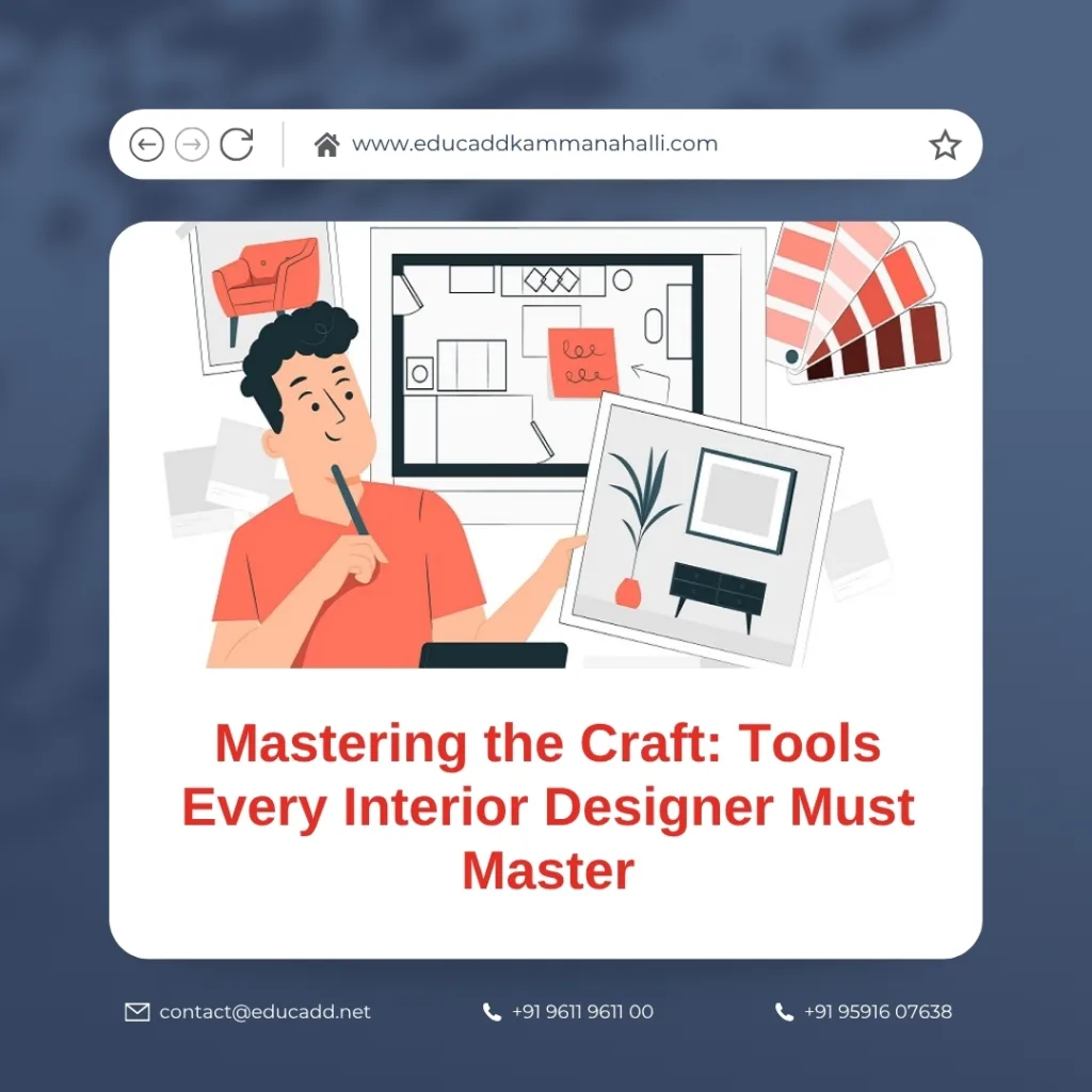 Interior designer using essential design tools