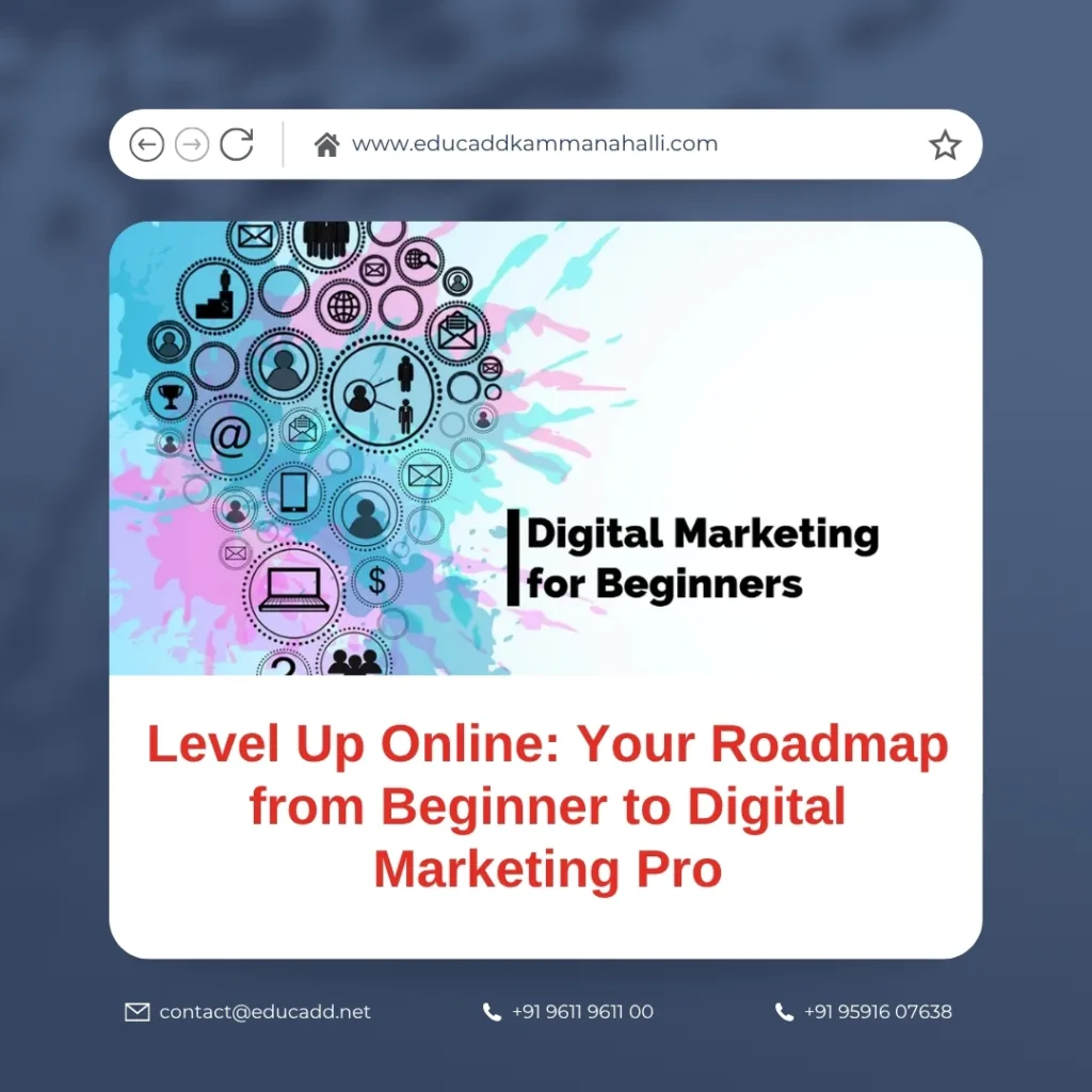 Beginner to digital marketing pro roadmap illustration